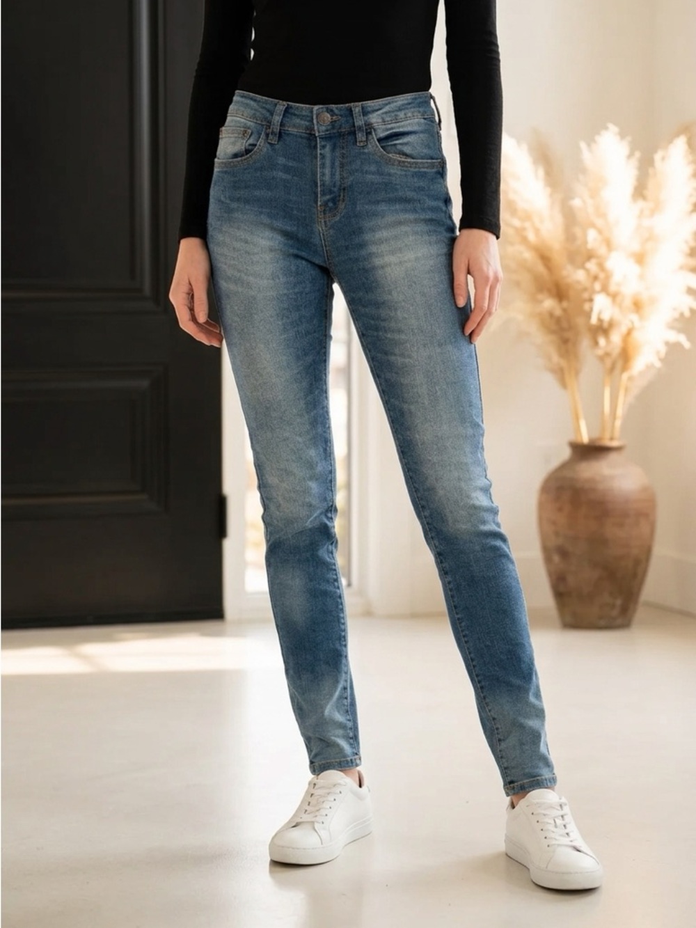 Bluenotes Mid-Rise Skinny Jeans in Medium Blue Wash